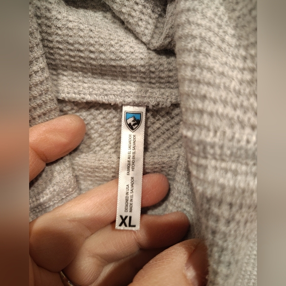 SOLD Kuhl Women's Gray Petra Thermal Waffle Knit Turtleneck Top Sz XL-Gorpcore - Picture 2 of 7